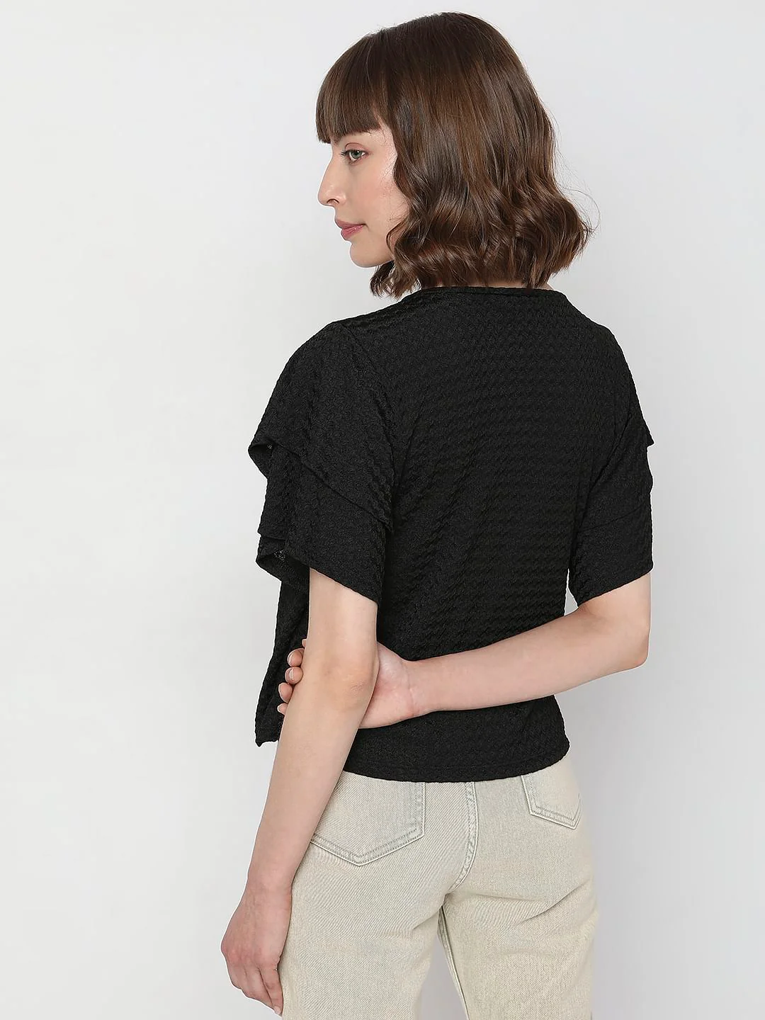 Black Front Wrap Top - Image 4