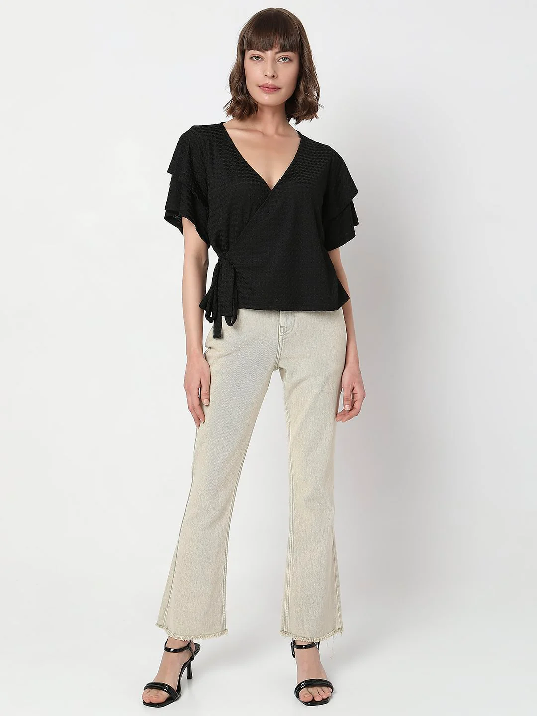 Black Front Wrap Top - Image 5
