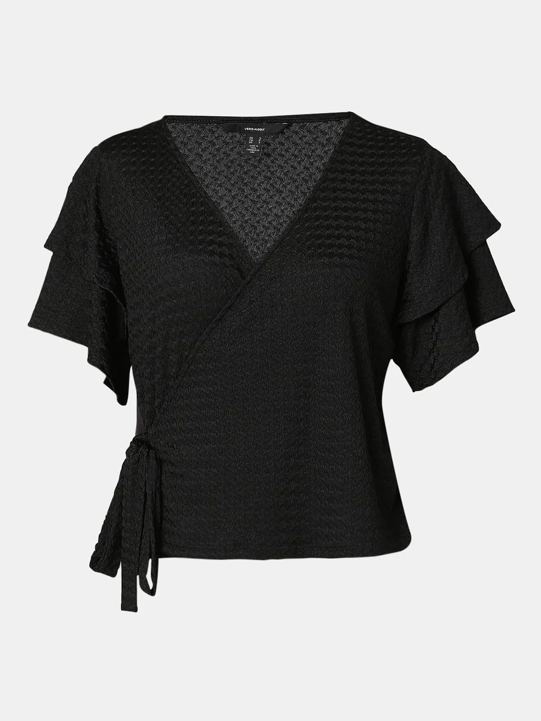Black Front Wrap Top - Image 7