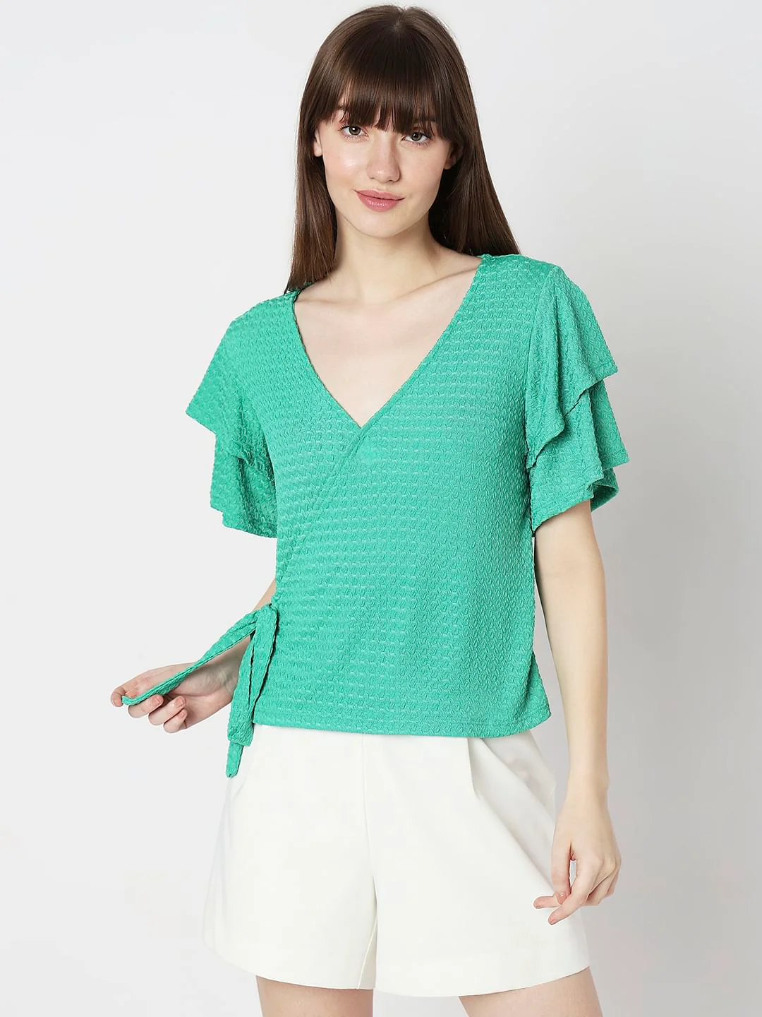 Green Textured Knit Top - Image 2