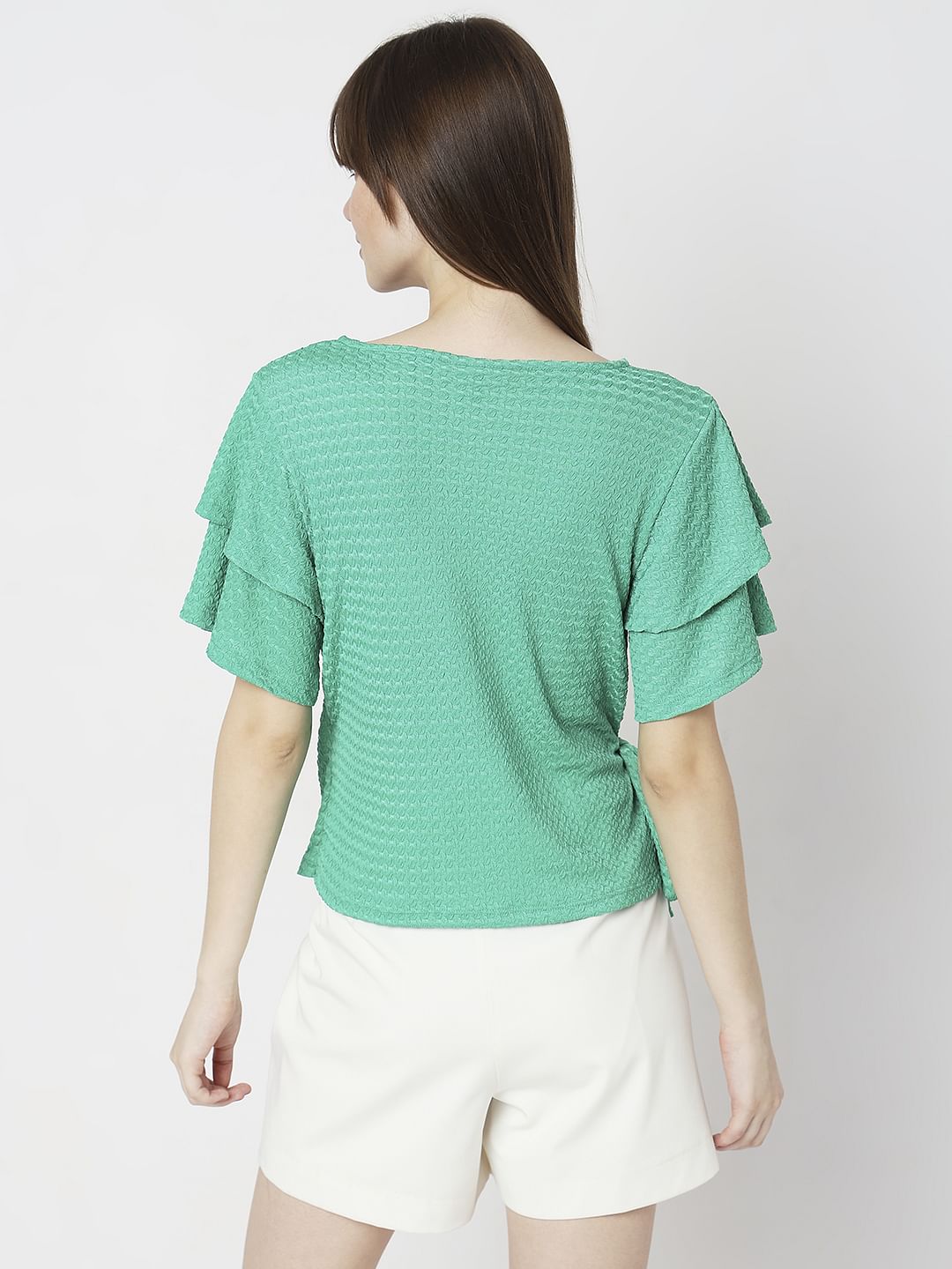 Green Textured Knit Top - Image 4