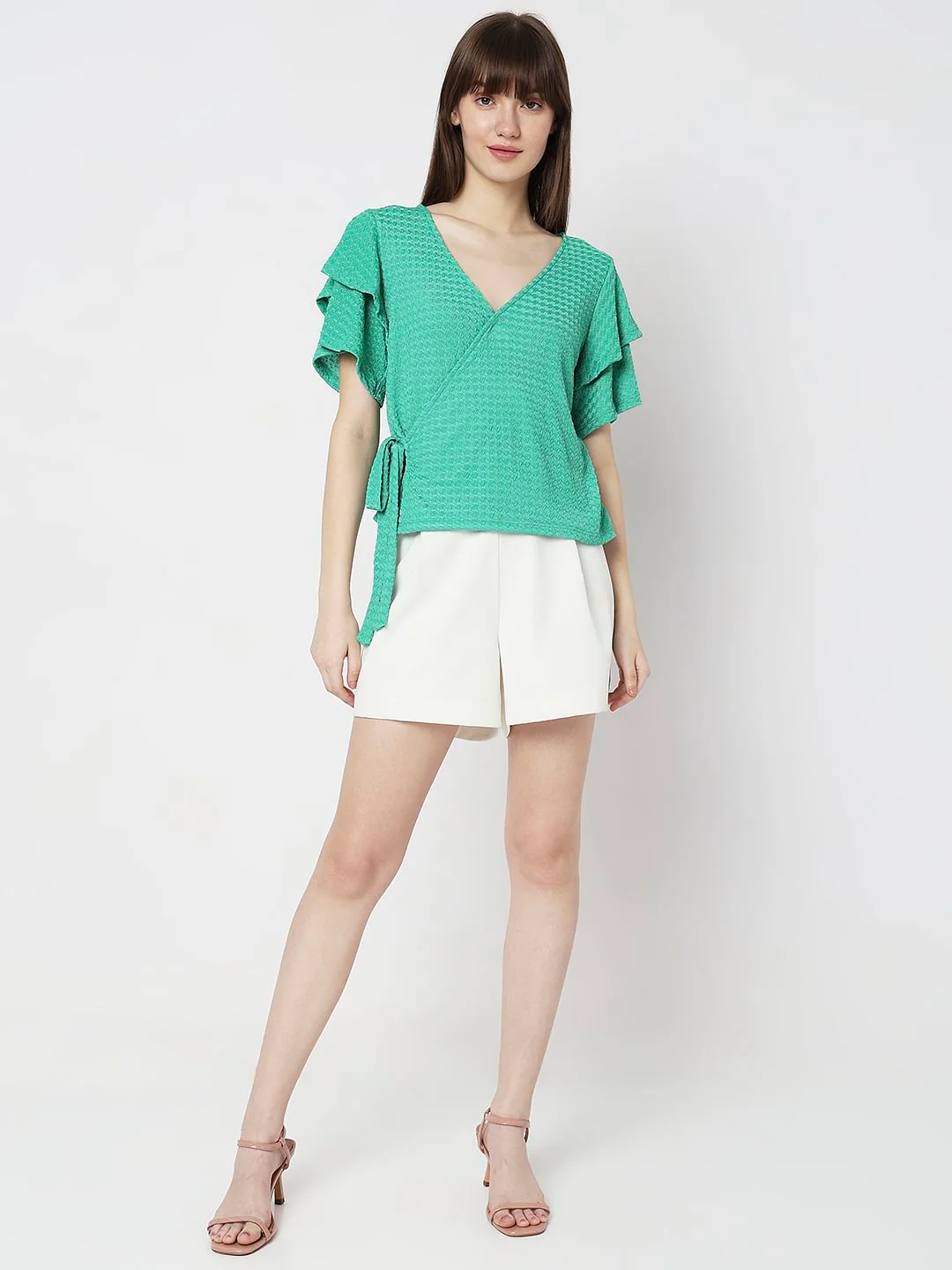 Green Textured Knit Top - Image 5