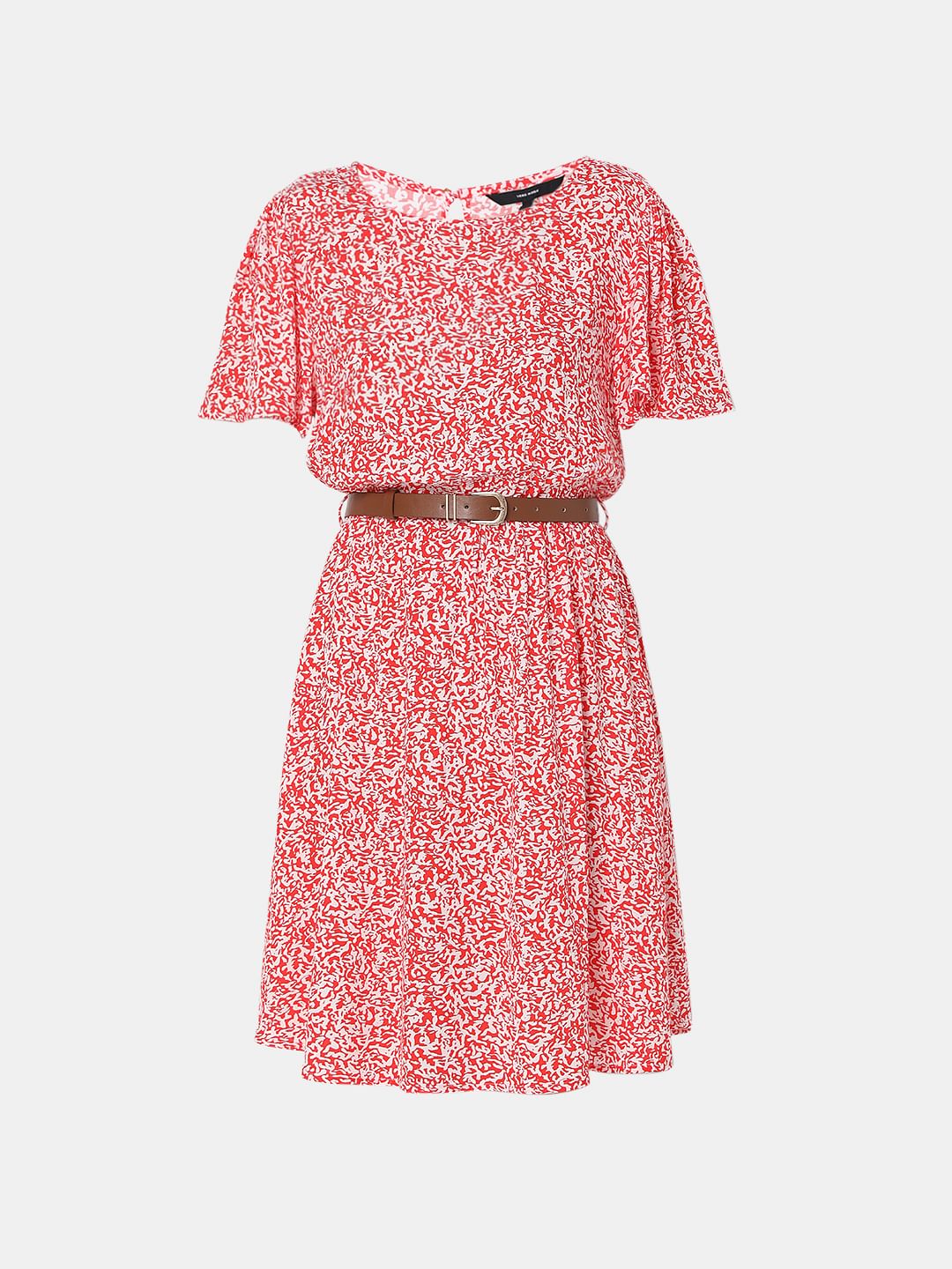 Red Floral Print Shift Dress - Image 7