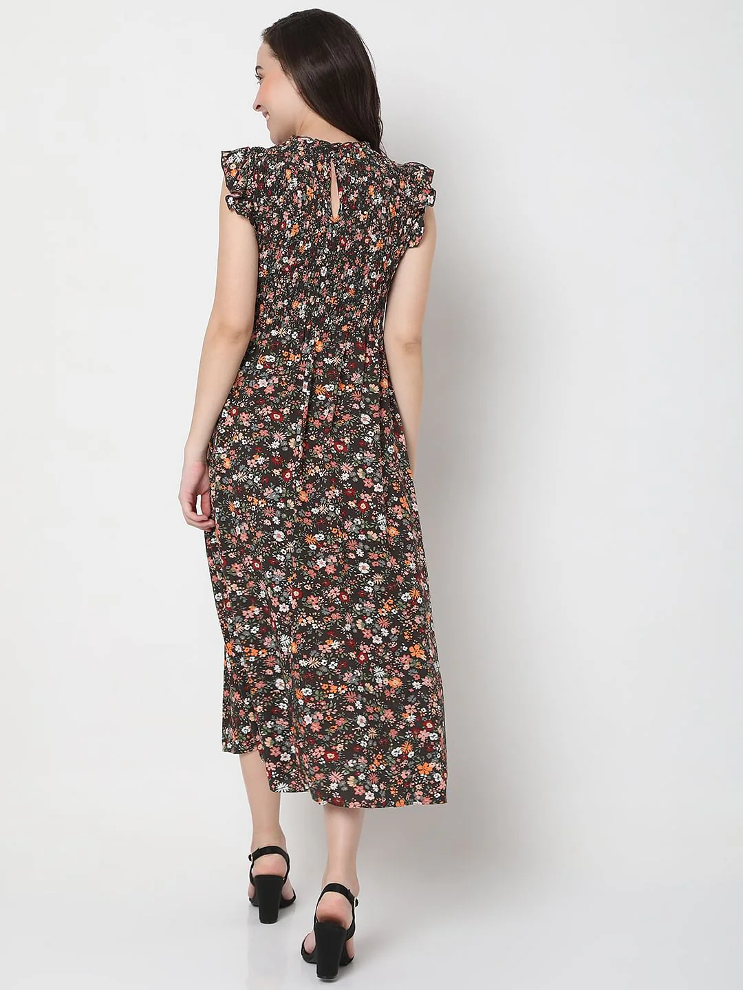 Multi-Coloured Floral Print Midi Dress - Image 4