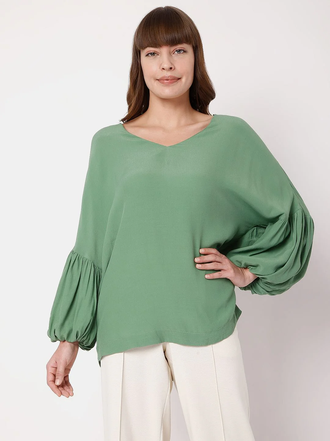 Green Dolman Sleeves Top - Image 2