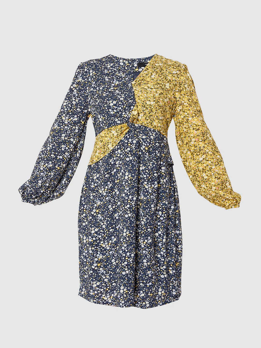 Blue Floral Print Dress - Image 7