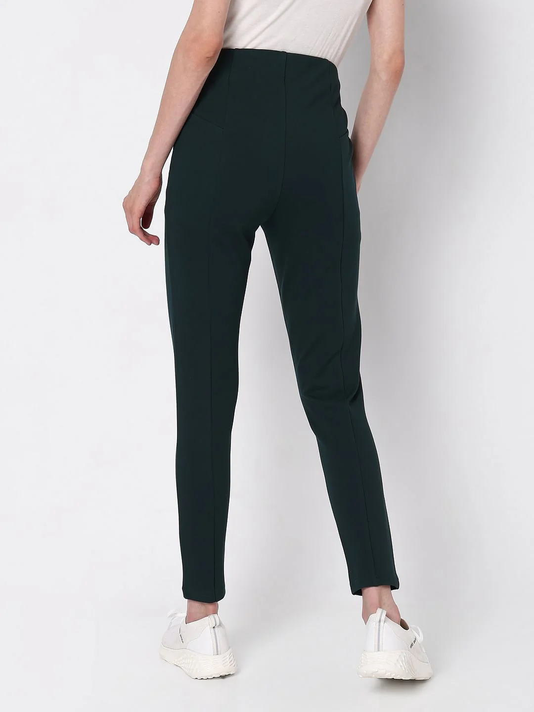 Bottle Green High Rise Skinny Jeggings - Image 4