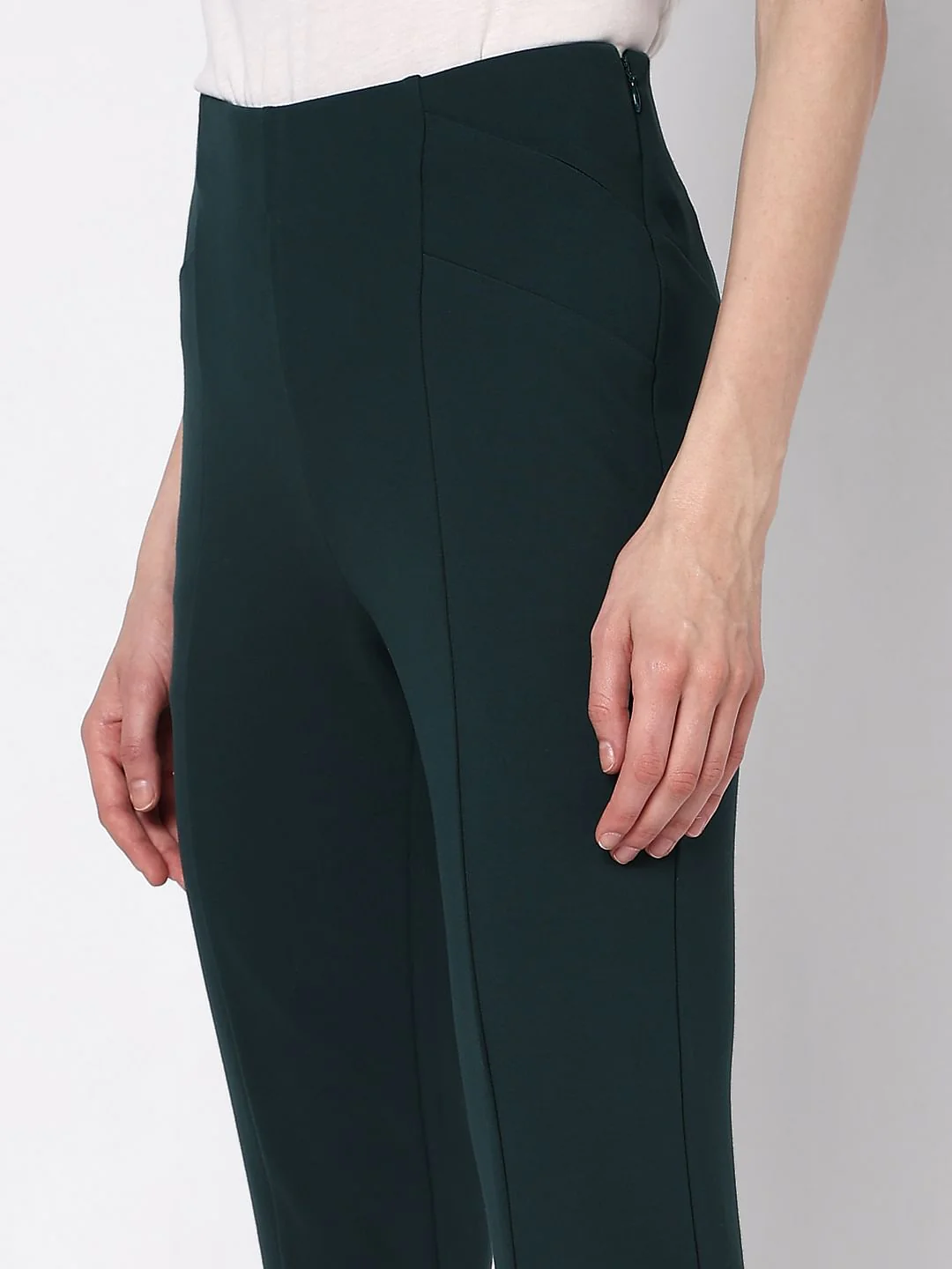 Bottle Green High Rise Skinny Jeggings - Image 6