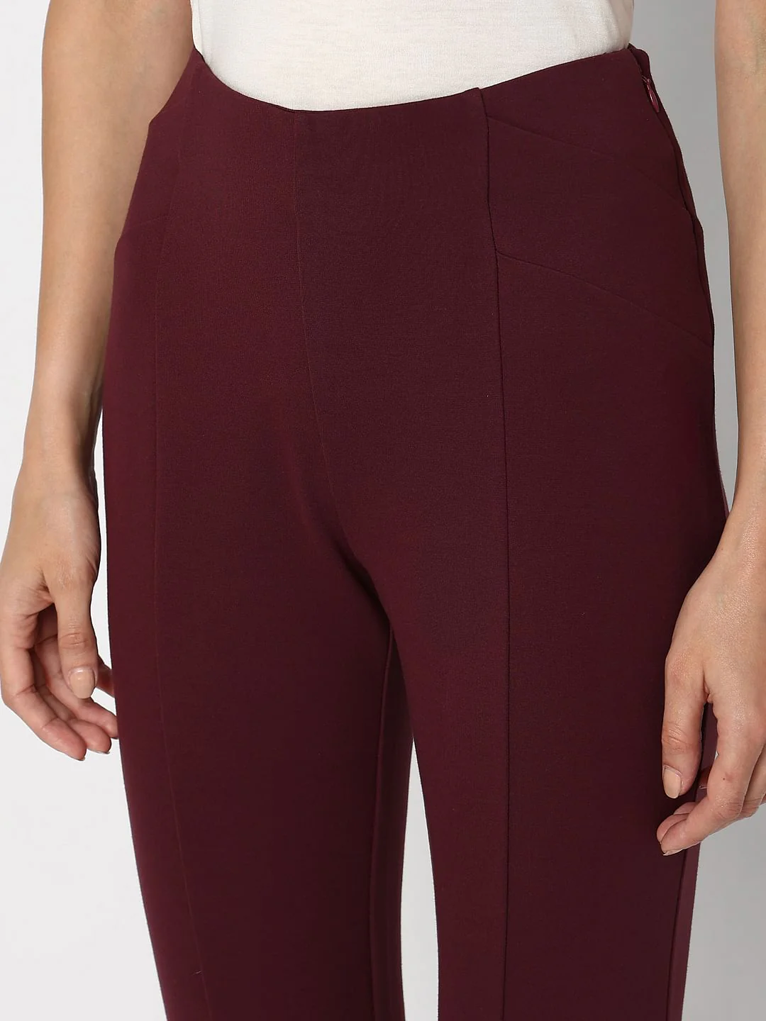 Maroon High Rise Skinny Jeggings - Image 8