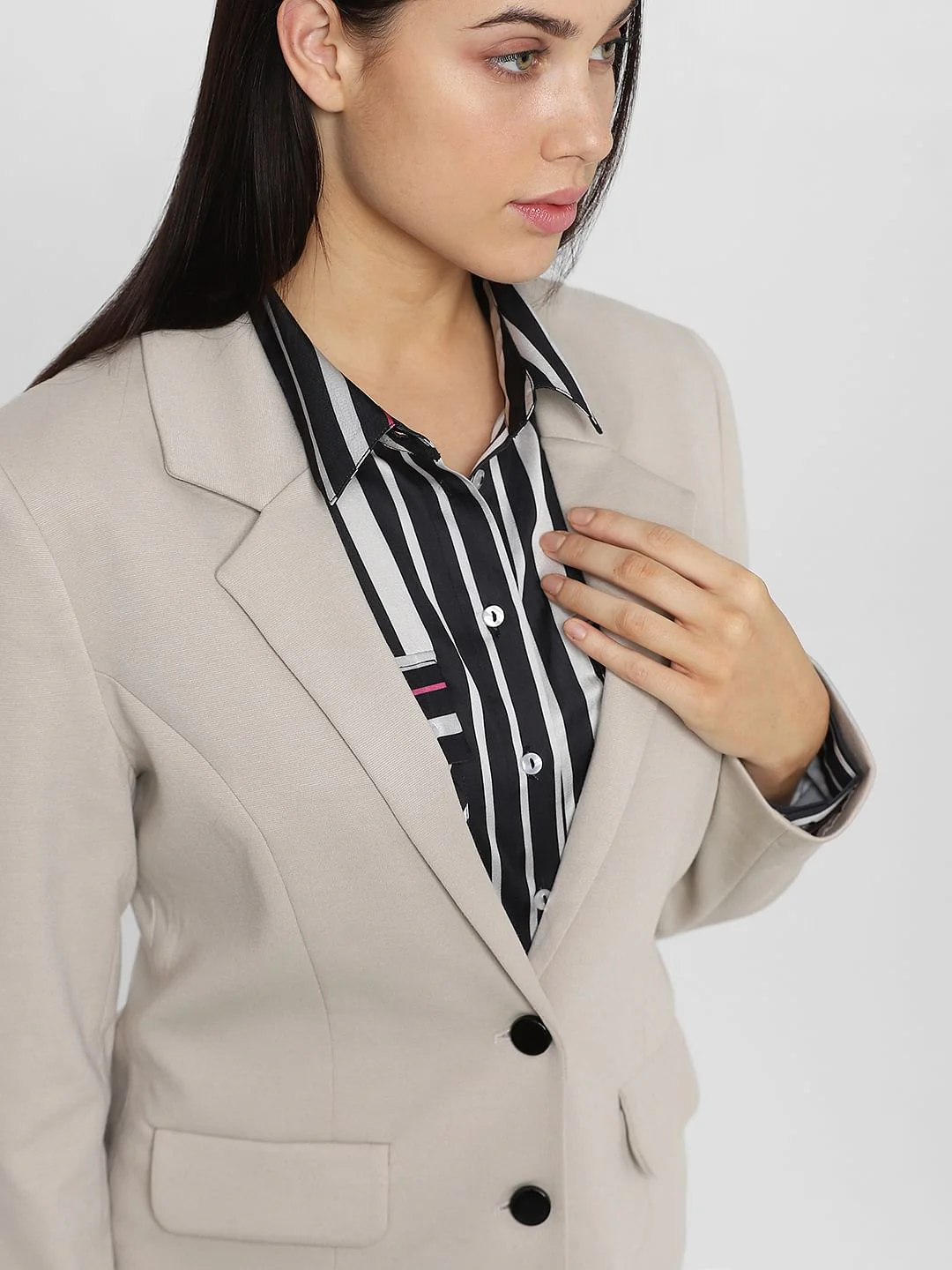 Beige Tailored Blazer - Image 6