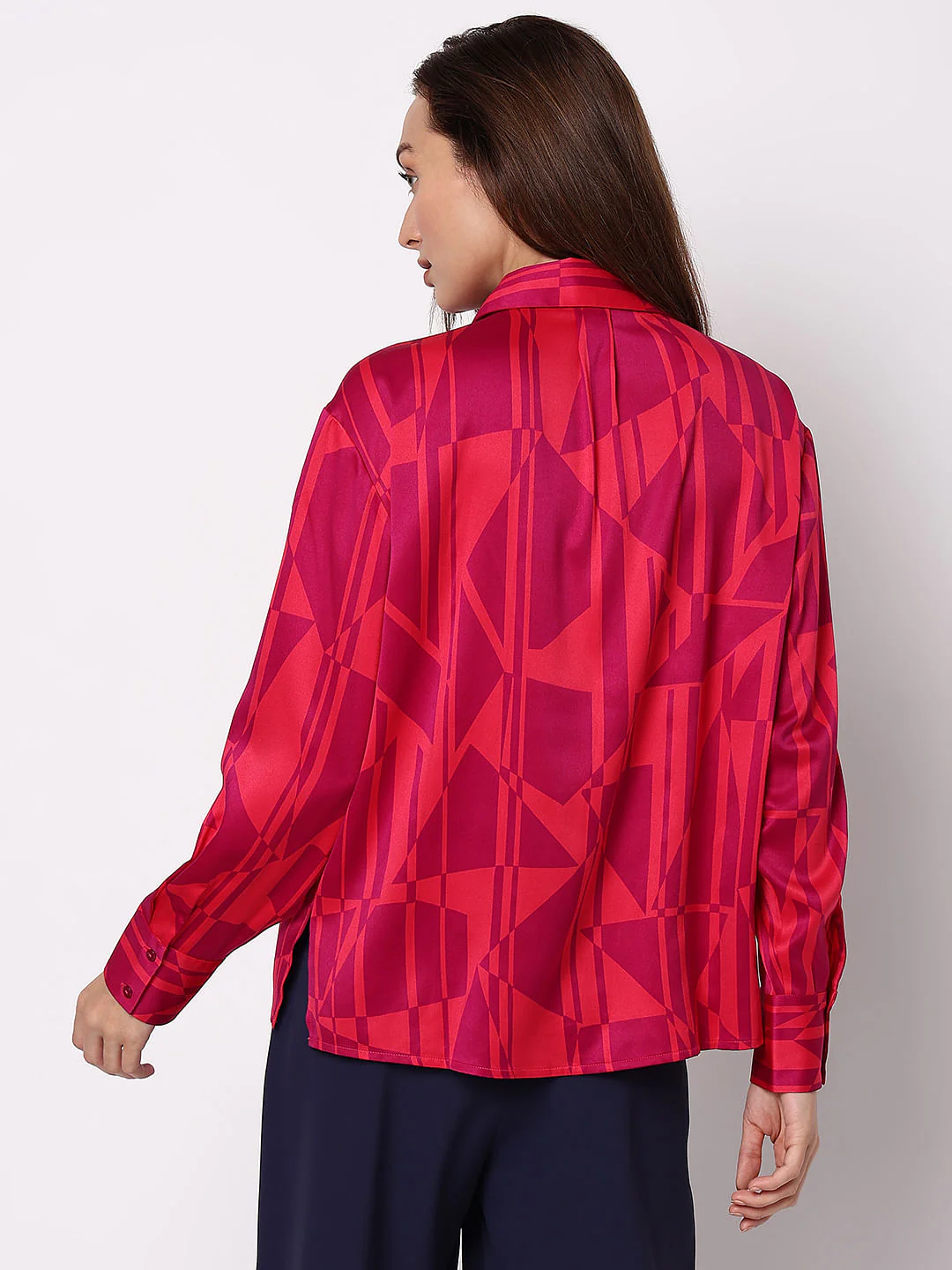 Pink Printed Loose Fit Shirt - Image 4