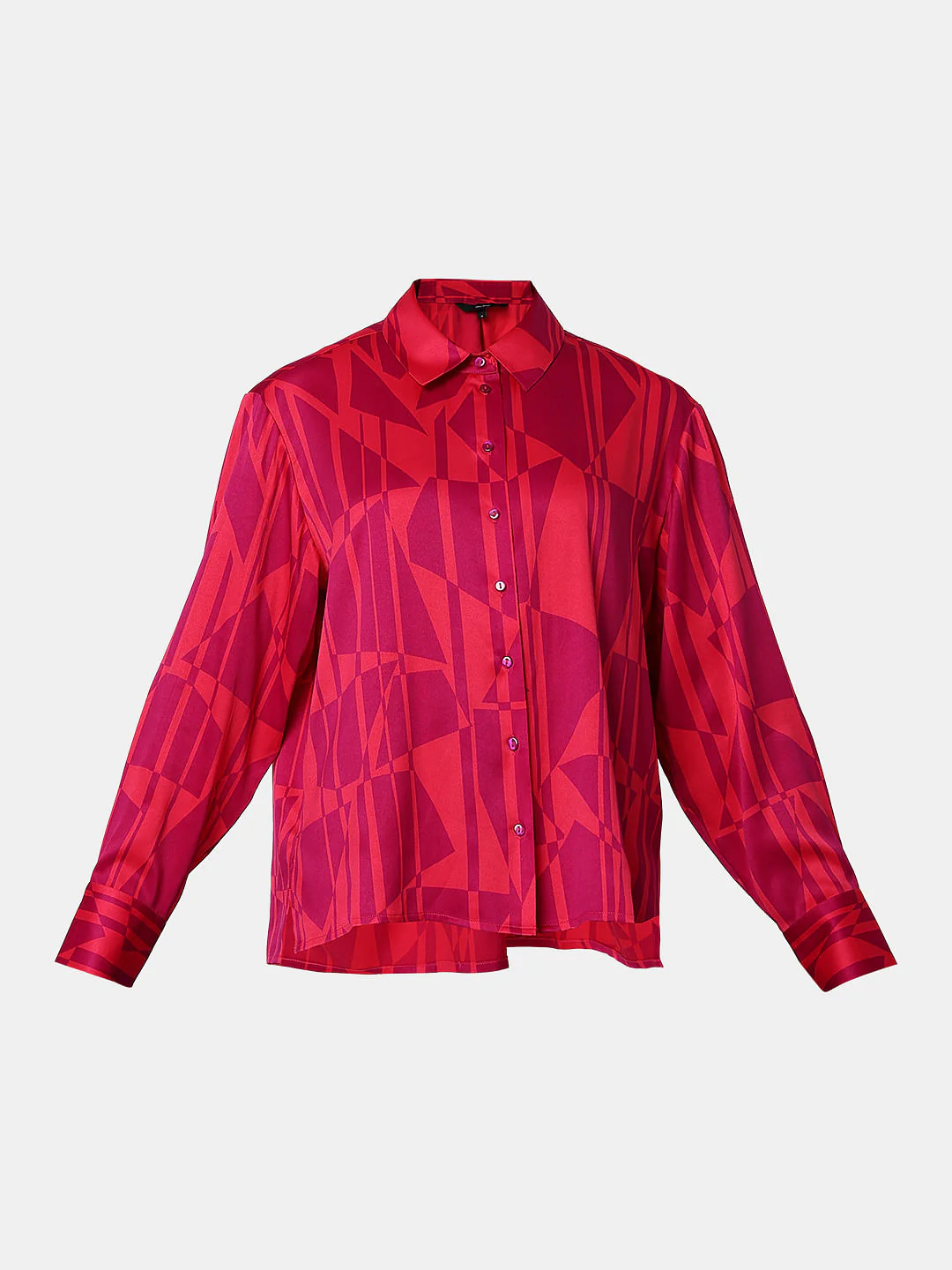 Pink Printed Loose Fit Shirt - Image 7