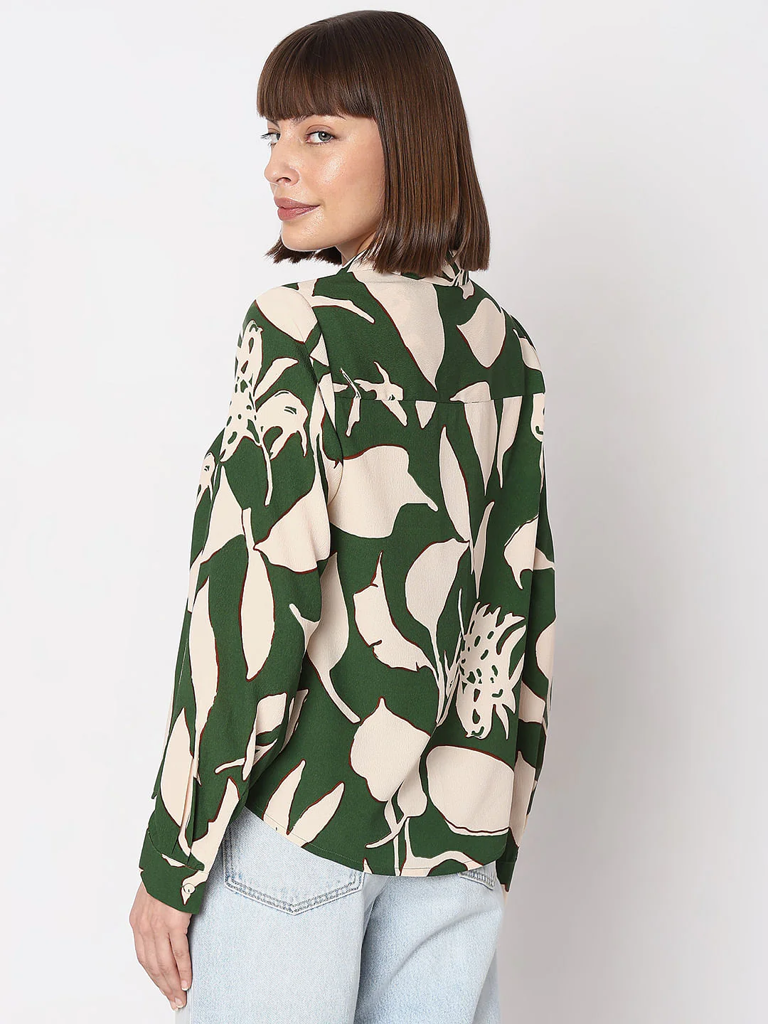Green Floral Print Shirt - Image 4