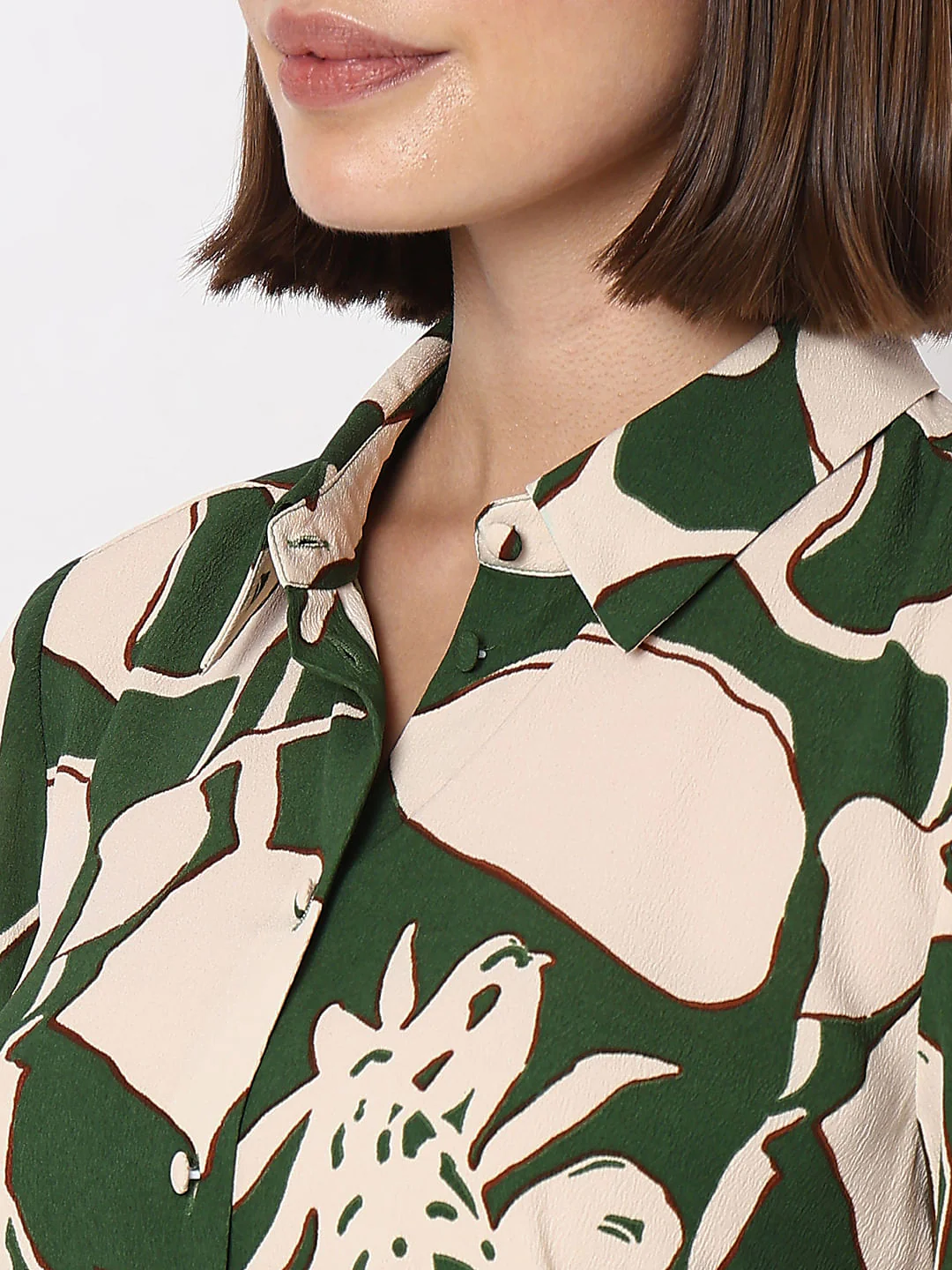 Green Floral Print Shirt - Image 8