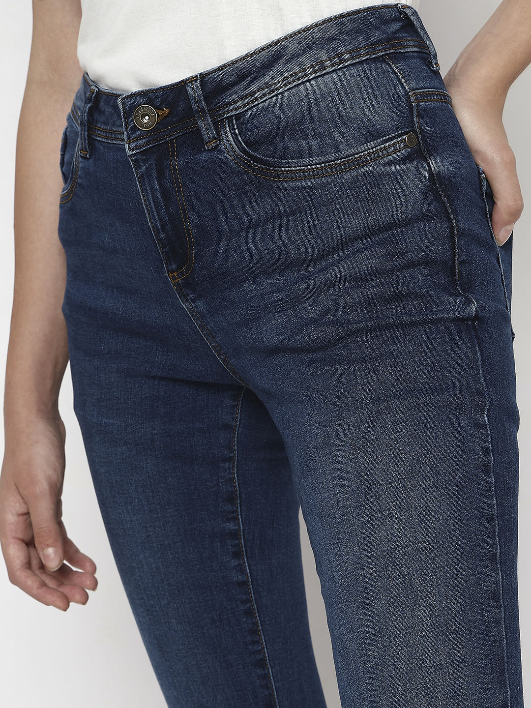 Blue Mid Rise Wendy Skinny Fit Jeans - Image 6