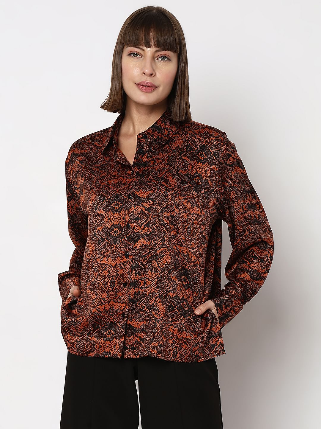 Brown & Black Animal Print Shirt - Image 2