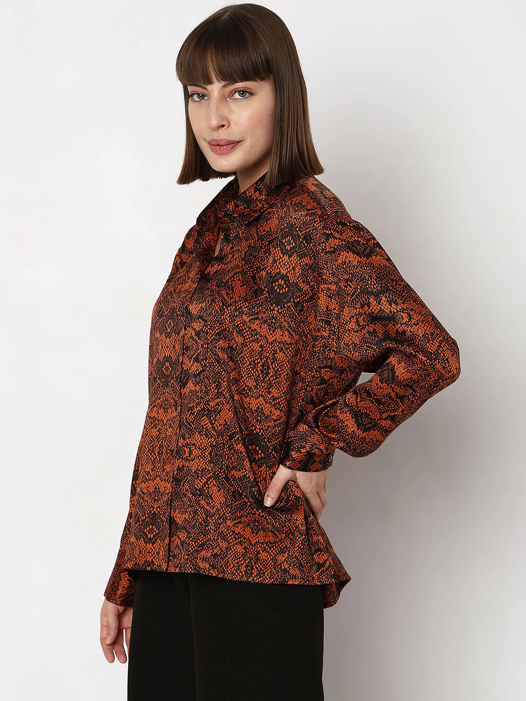 Brown & Black Animal Print Shirt - Image 3