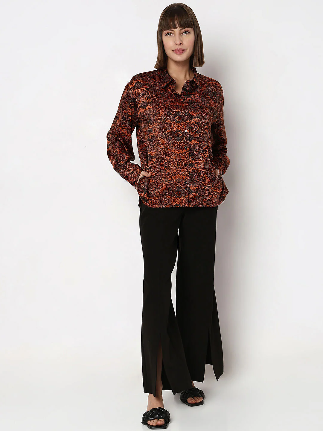Brown & Black Animal Print Shirt - Image 5