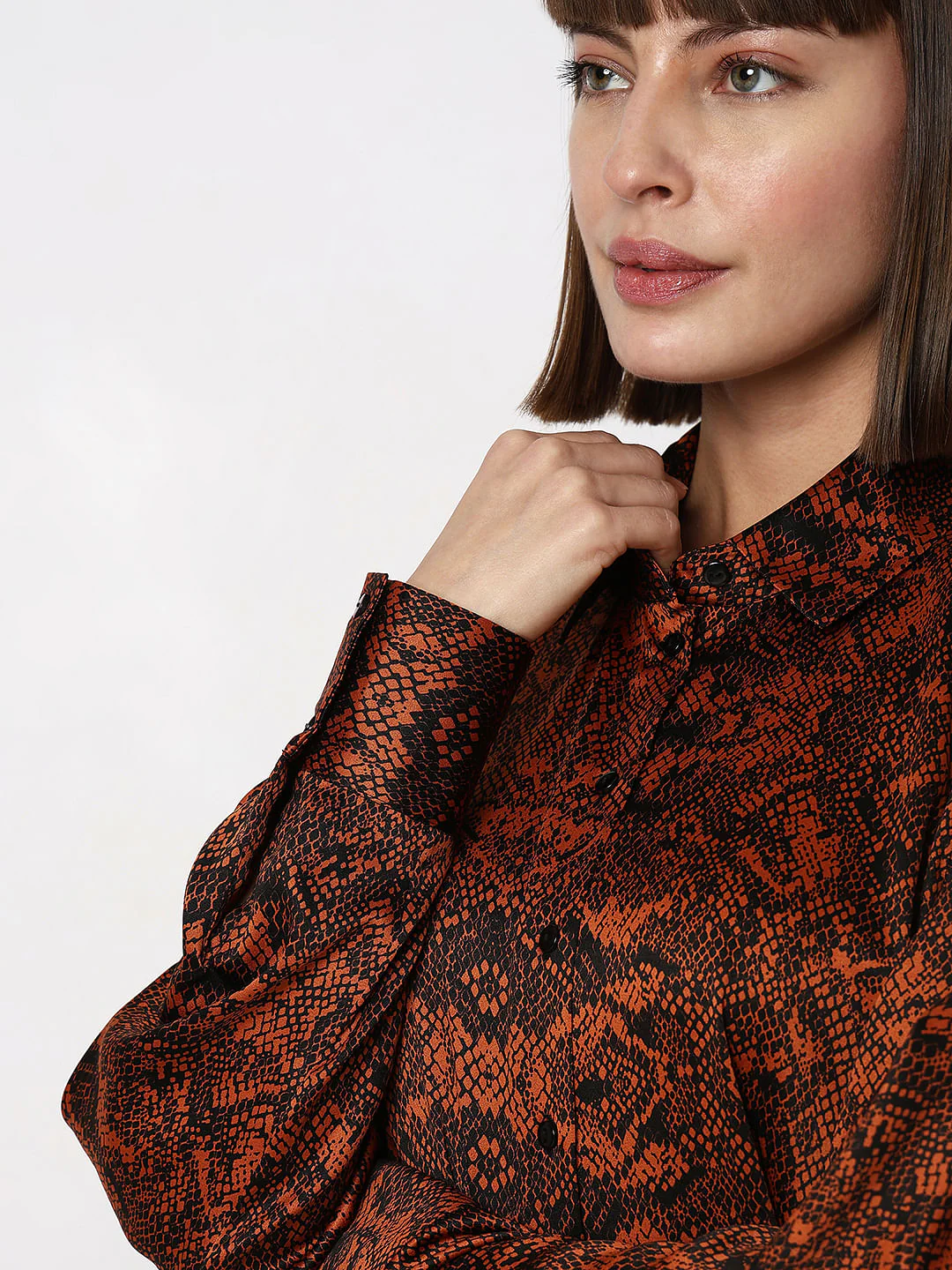Brown & Black Animal Print Shirt - Image 6
