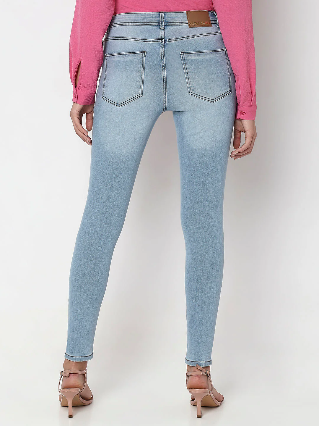 Light Blue Mid Rise Wendy Skinny Jeans - Image 4