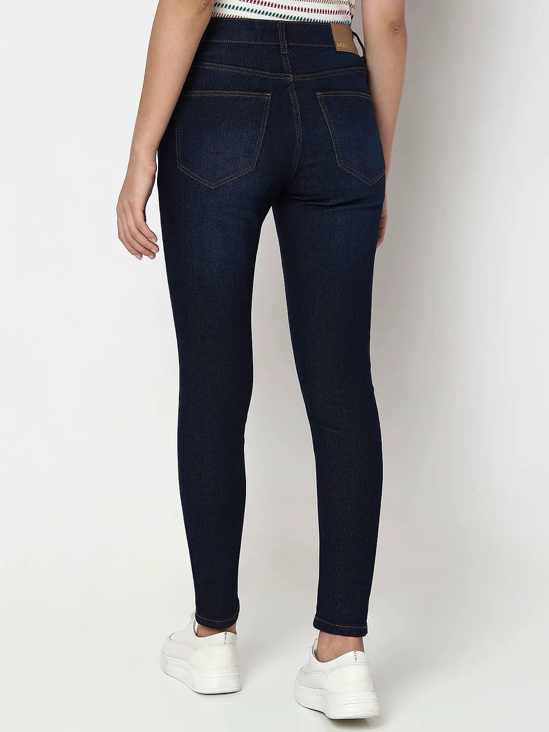 Dark Blue Mid Rise Wendy Skinny Fit Jeans - Image 4