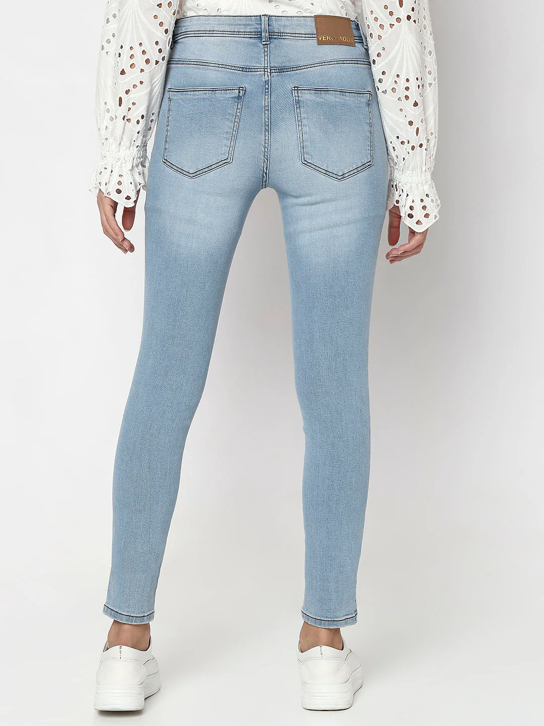 Light Blue Mid Rise Wendy Skinny Jeans - Image 4