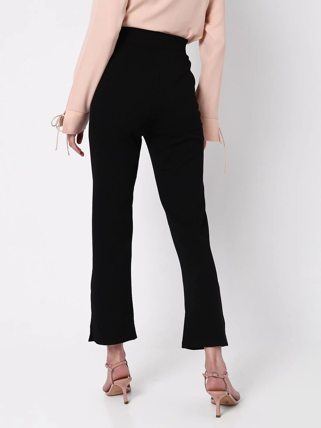 Black High Rise Bootcut Pants - Image 4