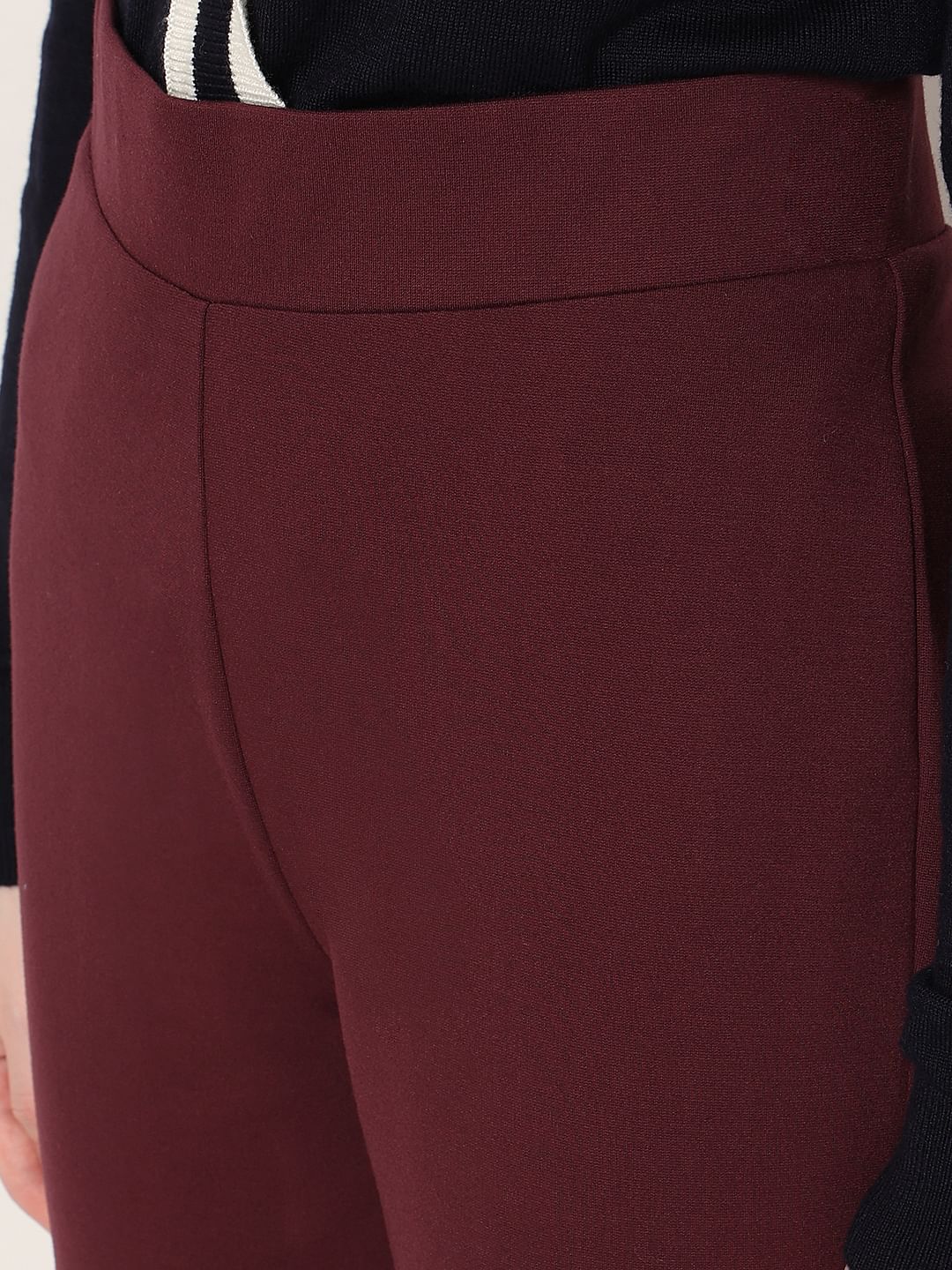Wine High Rise Bootcut Pants - Image 8