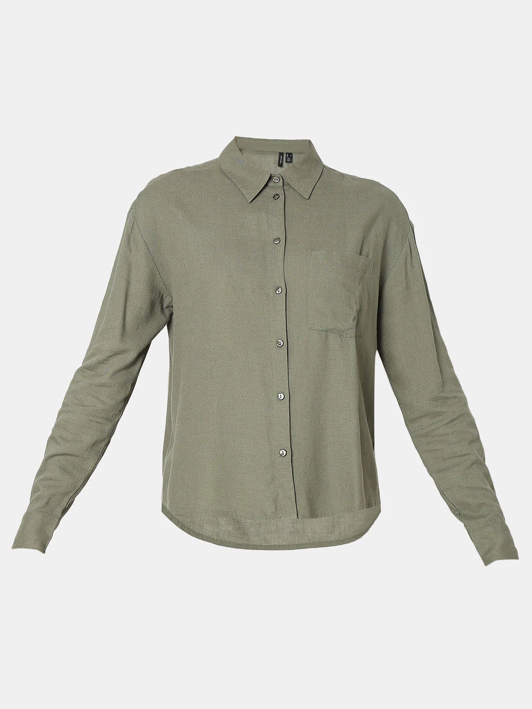 Green Linen Regular Fit Shirt - Image 7