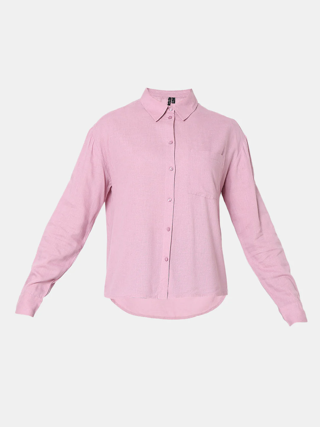 Pink Linen Regular Fit Shirt - Image 7