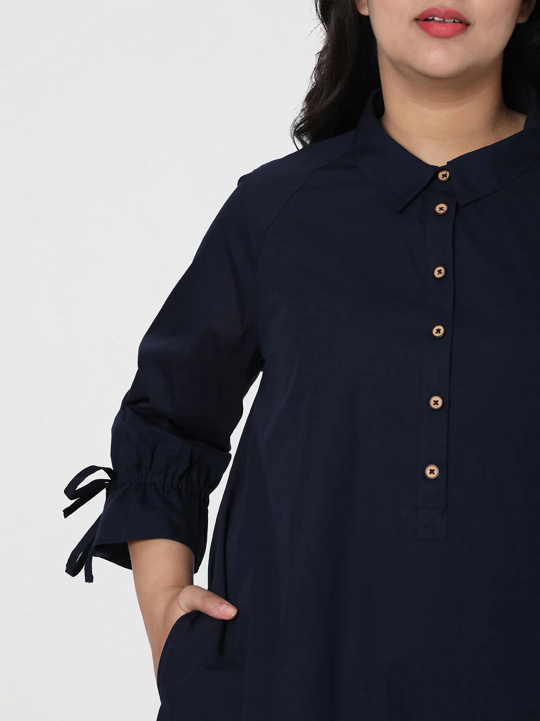 Curve Blue Shirt Dress - Image 6