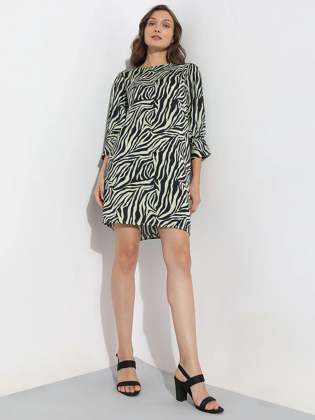 Green Printed Shift Dress - Image 5