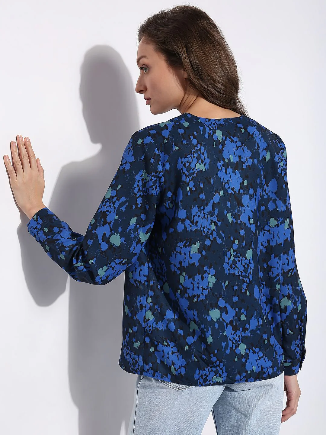 Dark Blue Printed Top - Image 4