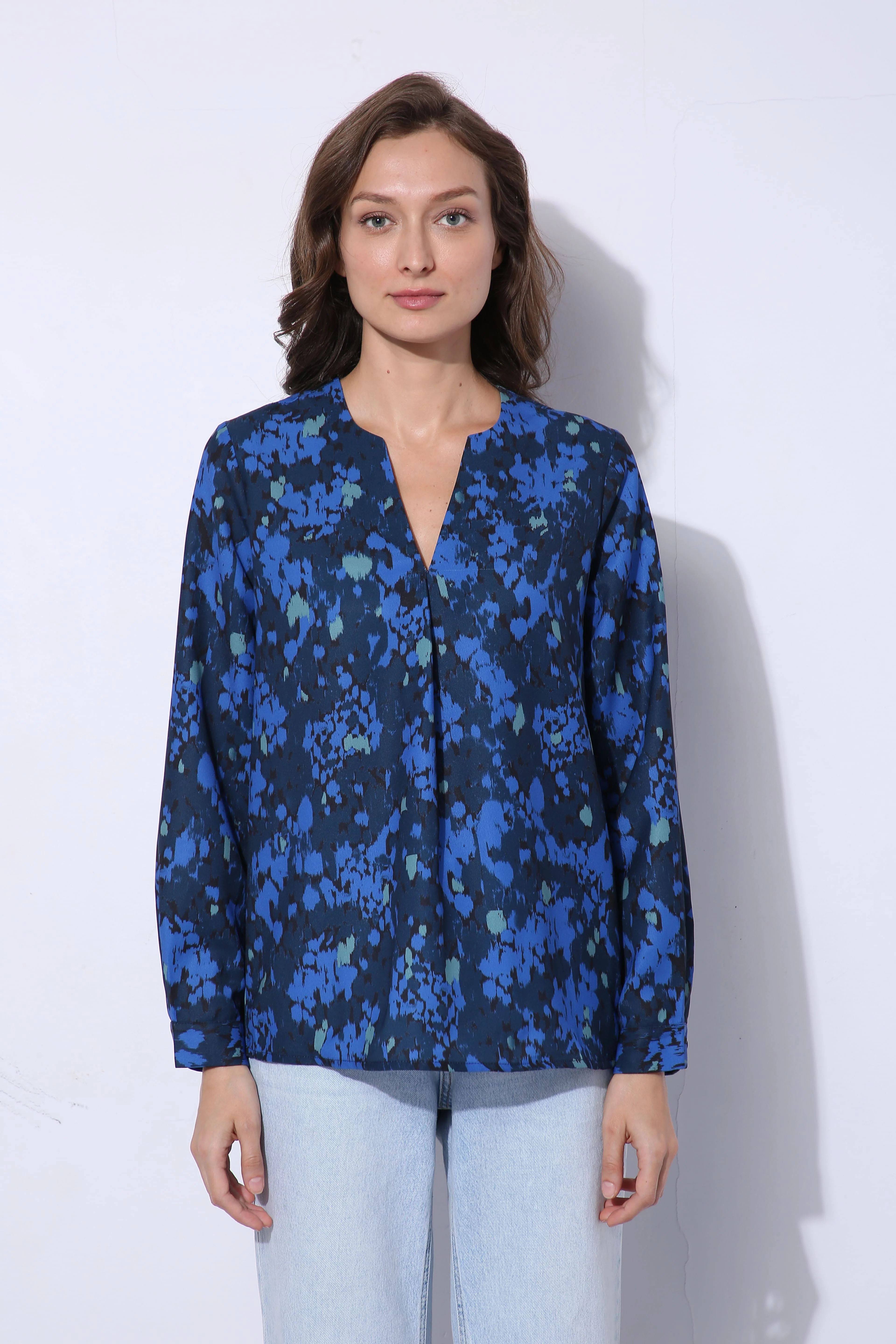 Dark Blue Printed Top - Image 8