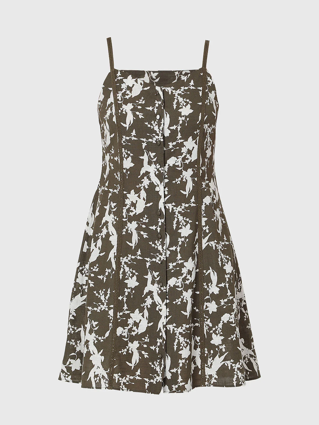 Green Floral Strappy Dress - Image 7