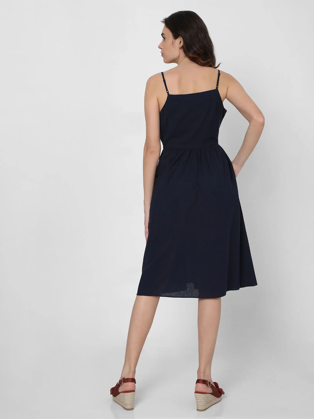 Blue Strappy Fit & Flare Dress - Image 4