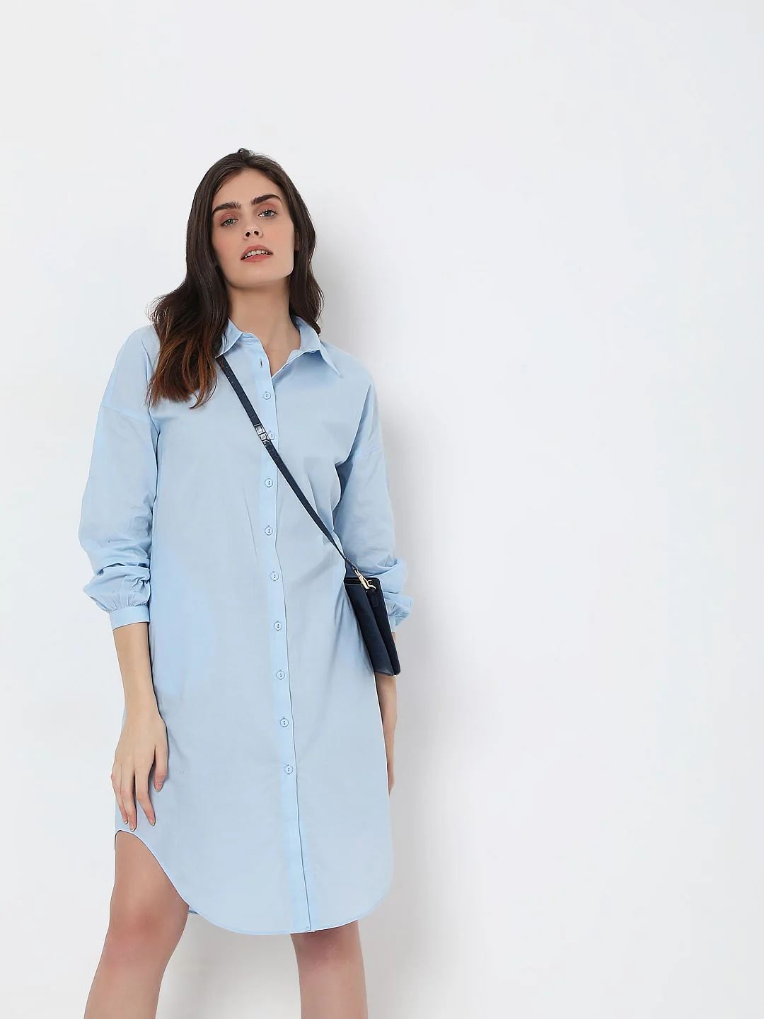 Blue Tunic Shirt Dress