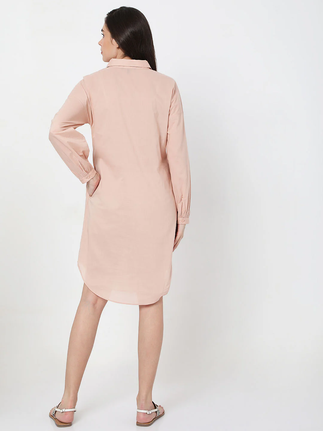 Light Pink Tunic Shirt Dress - Image 4