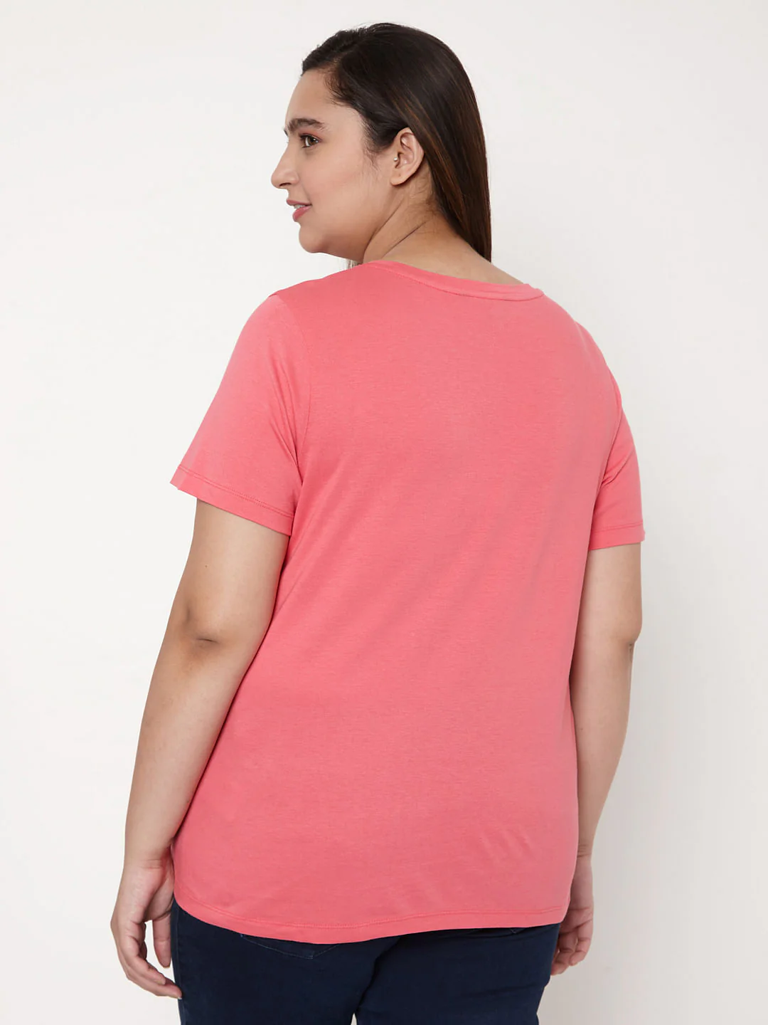 Curve Pink Slogan Print T-Shirt - Image 4