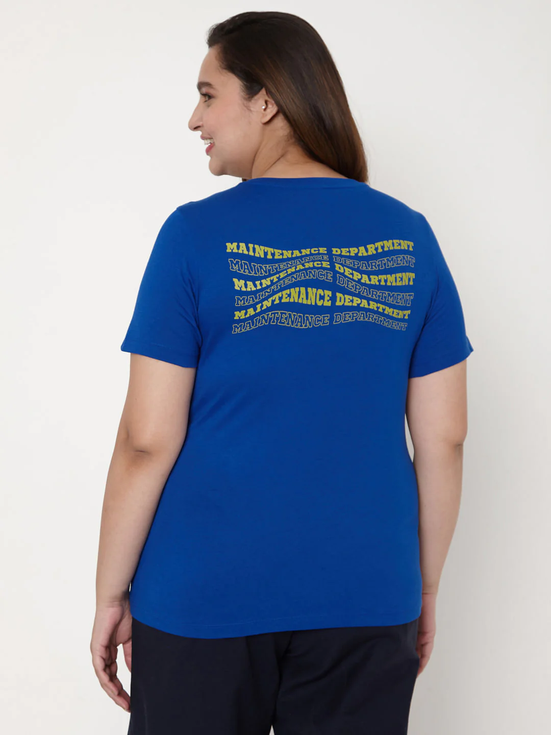 Curve Blue Slogan Print T-Shirt - Image 4