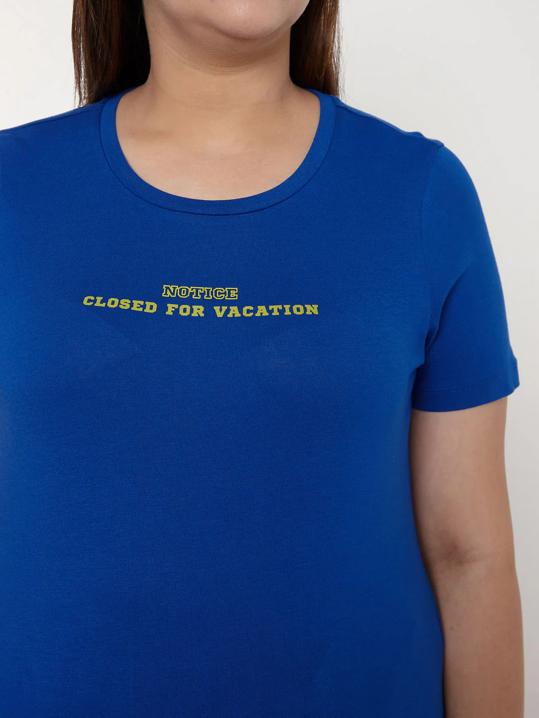 Curve Blue Slogan Print T-Shirt - Image 6