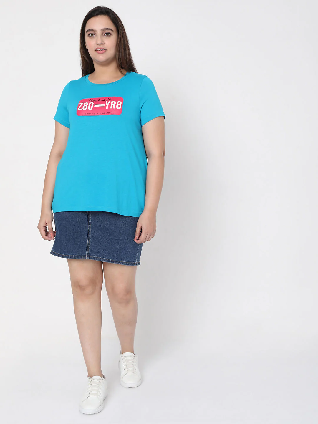 Curve Blue Typographic T-Shirt - Image 5
