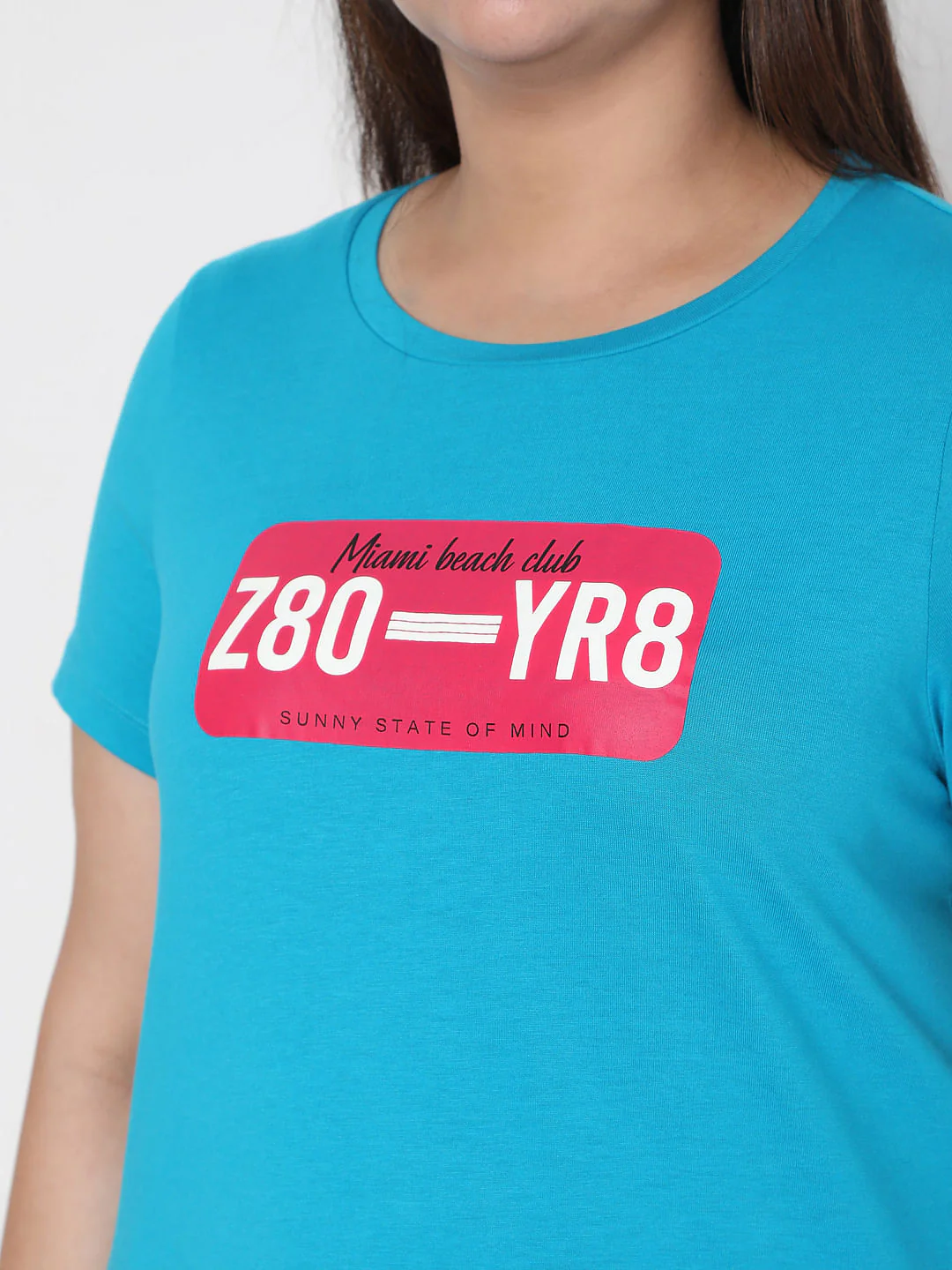Curve Blue Typographic T-Shirt - Image 6