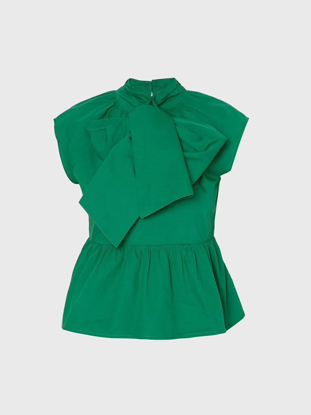 Green Knotted Peplum Top - Image 7
