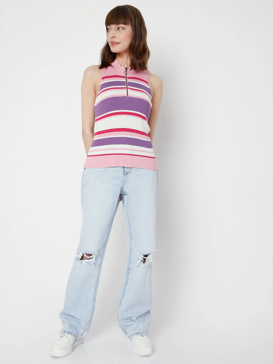 Pink Striped Knit Top - Image 5