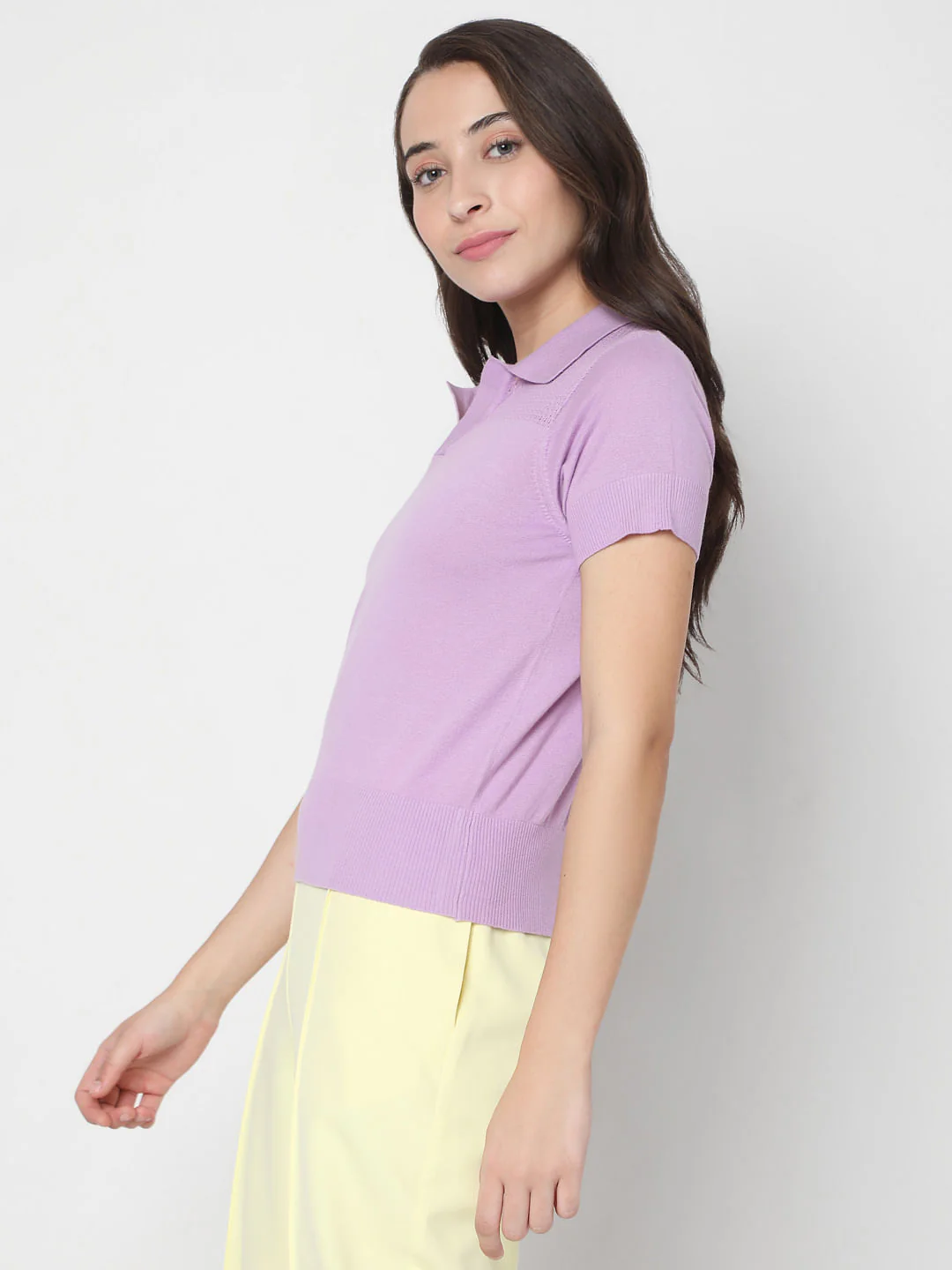Purple Polo Neck T-Shirt - Image 3