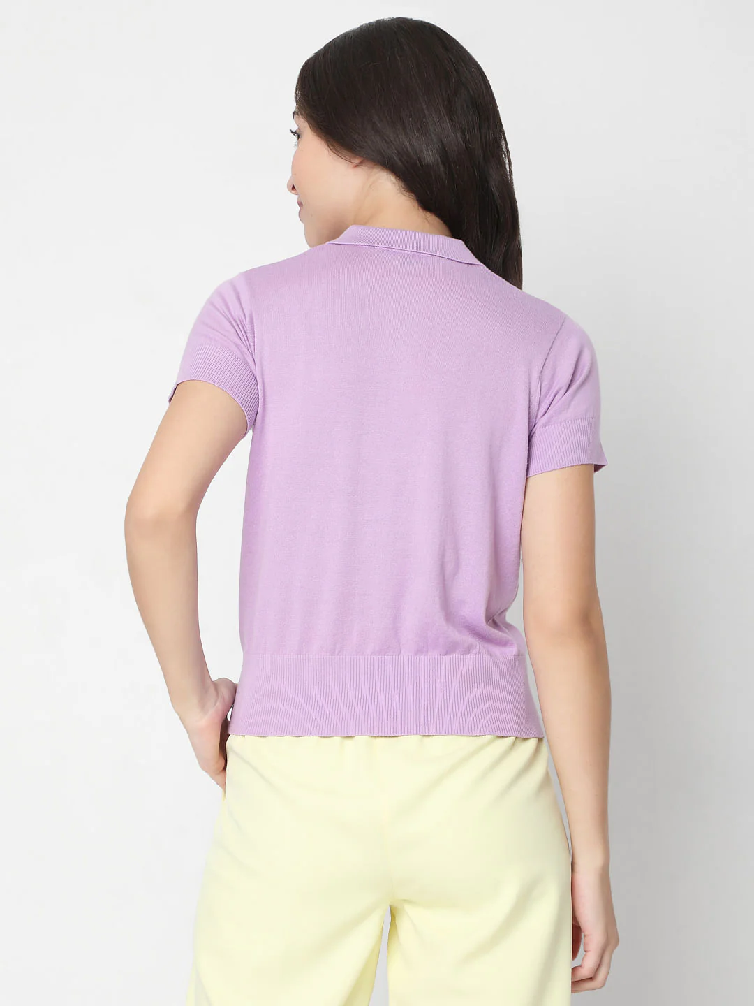 Purple Polo Neck T-Shirt - Image 4