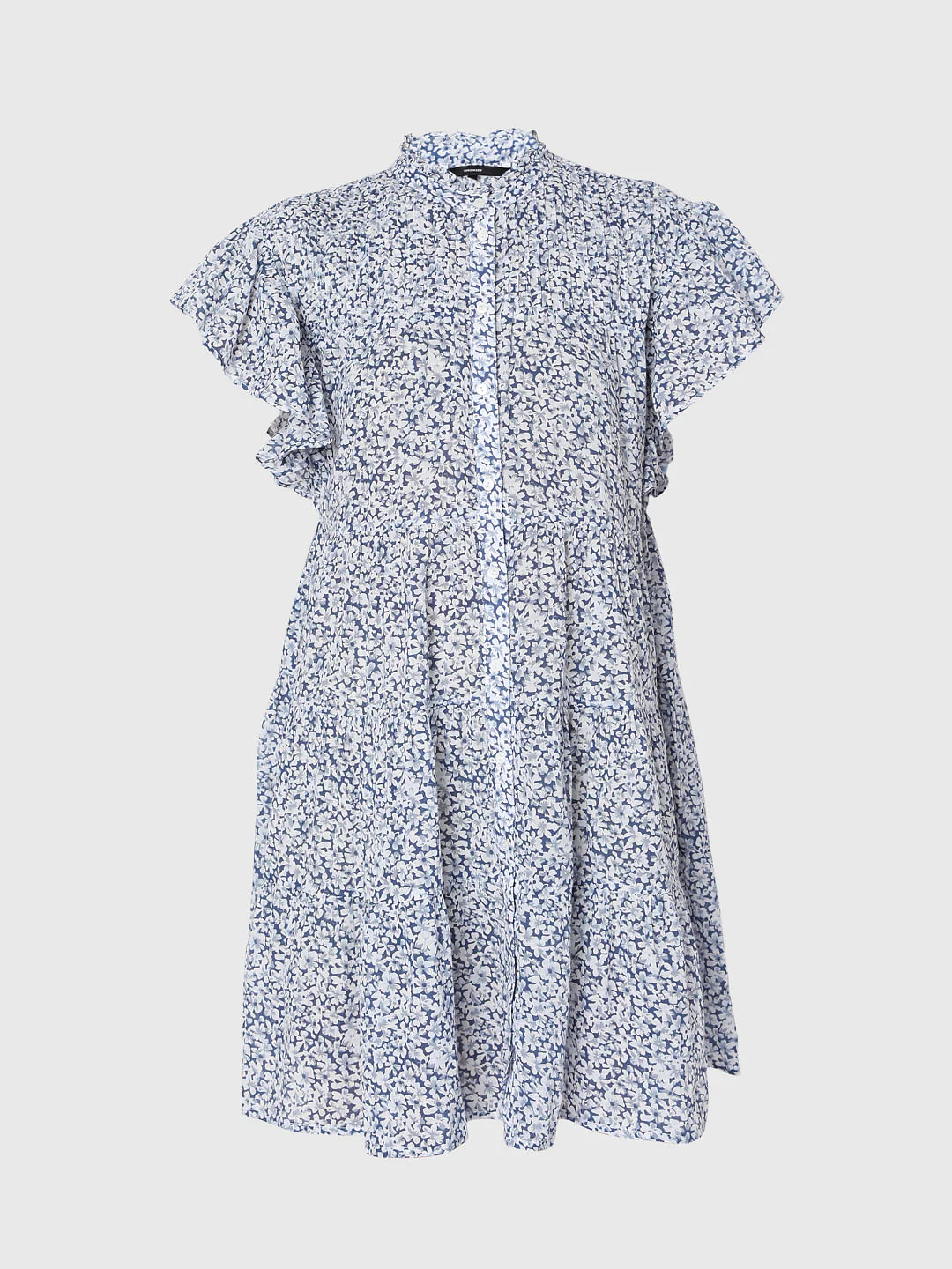 Blue Floral Print Mini Dress - Image 7