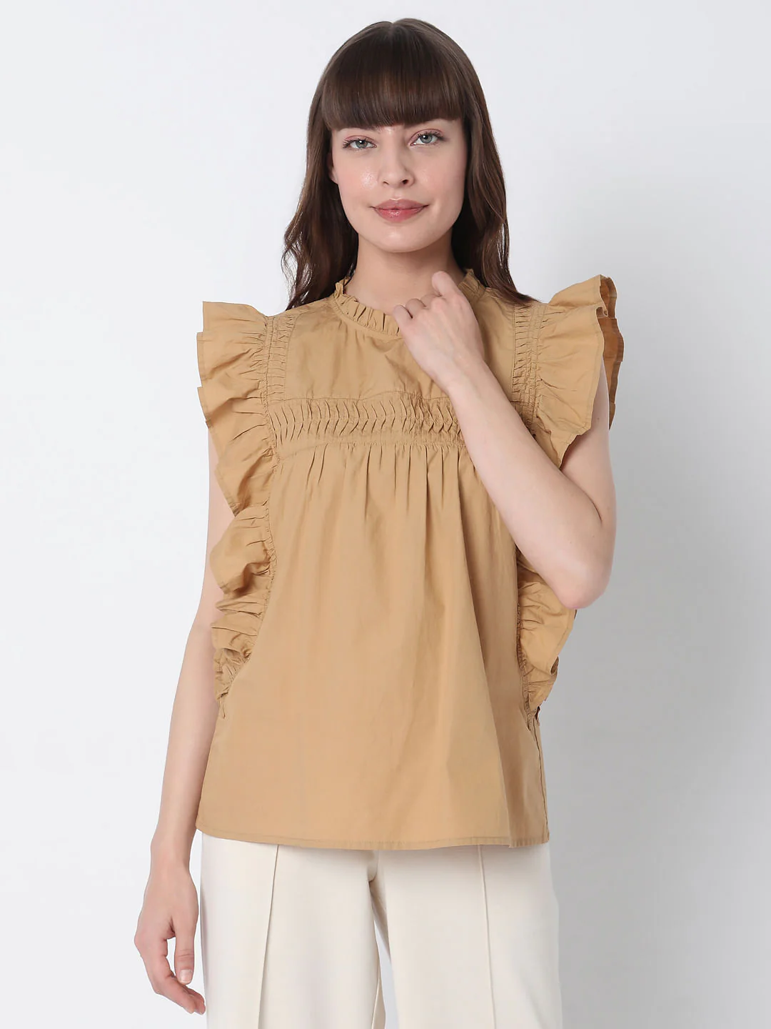 Brown Ruffle Top - Image 2
