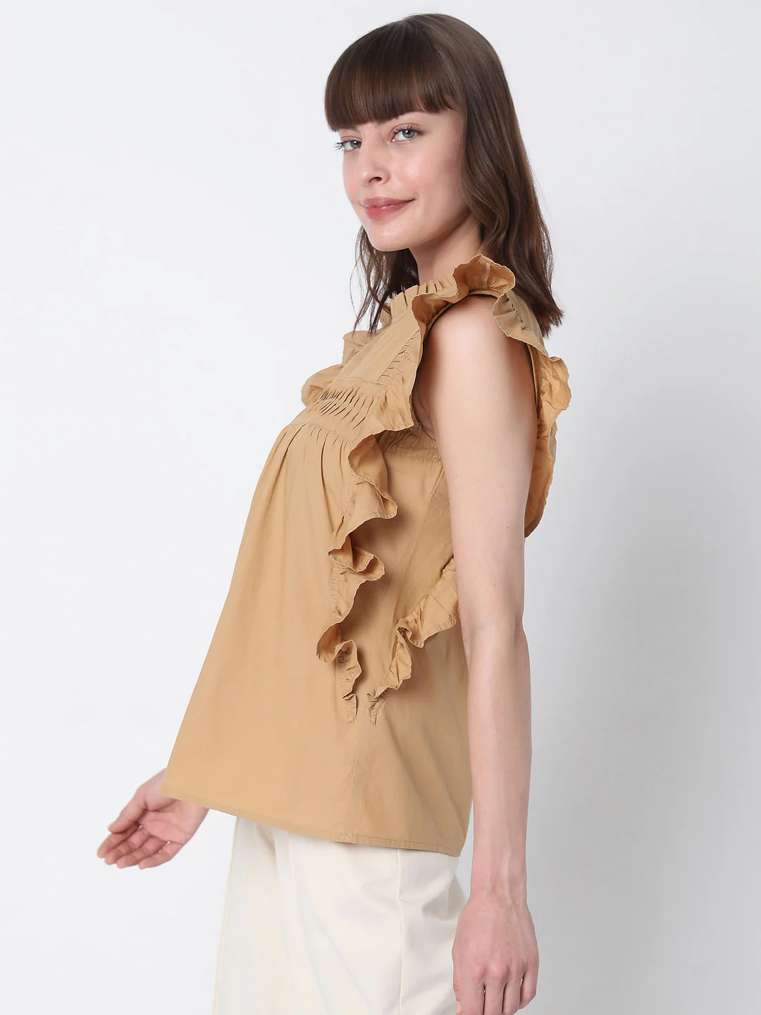 Brown Ruffle Top - Image 3